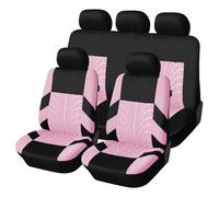 Ggwqoops For Logan 1 2004 2005 2006 2007 2008 2009 Car Seat Covers Set Universal Fit Most Covers With Tire Track Car Seat Covers(Pink-9PCS)