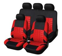 Ggwqoops For Logan 1 2004 2005 2006 2007 2008 2009 Car Seat Covers Set Universal Fit Most Covers With Tire Track Car Seat Covers(Red-9PCS)