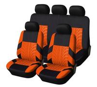 Ggwqoops For Logan 1 2004 2005 2006 2007 2008 2009 Car Seat Covers Set Universal Fit Most Covers With Tire Track Car Seat Covers(Orange-9PCS)