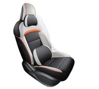 Ggwqoops For MG4 For MULAN Leather Car Seat Cover Auto Accessories Interior Full Set Automobiles Car Seat Covers(5 seats white pillow)