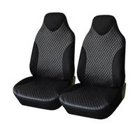 Ggwqoops For VW T4 For Opel For Vivaro For Lveco For Transit Heavy Duty Leather Car Waterproof Single Double Van Seat Covers Car Seat Covers(2pcs FRONT BLACK)
