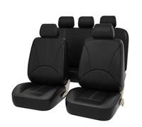 Ggwqoops Leatherette Car Seat Cover Set Breathable Auto Seat Cushion Universal Full-Wrapped Seat Cover Compatible With Airbag Car Seat Covers(Black set 1)