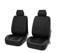 Ggwqoops PU Leather Car Seat Cover Set Breathable Vehicle Seat Cushion Full Surround Cover For Compatible With Airbag Fit 5-Seat Auto Car Seat Covers(Black front 2)