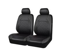 Ggwqoops PU Leather Car Seat Covers Airbag Compatible Interior Accessories Front Rear Full Set Cover Cushion Universal Fit Most Car Seat Covers(Black 2 pcs)