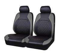 Ggwqoops PU Leather Car Seat Covers Airbag Compatible Interior Accessories Front Rear Full Set Cover Cushion Universal Fit Most Car Seat Covers(Gray 2 pcs)