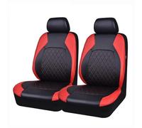 Ggwqoops PU Leather Car Seat Covers Airbag Compatible Interior Accessories Front Rear Full Set Cover Cushion Universal Fit Most Car Seat Covers(Red 2 pcs)