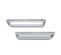 Ggwqoops Rear Reflector Bumper Light For Mustang 2005 2006 2007 2008 2009 LED Side Fender Marker Reflectors Parking Lamp Red Rear Lights(Clear Lens white)