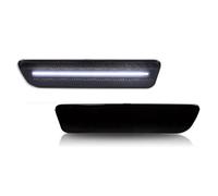 Ggwqoops Rear Reflector Bumper Light For Mustang 2005 2006 2007 2008 2009 LED Side Fender Marker Reflectors Parking Lamp Red Rear Lights(Smoked Lens white)