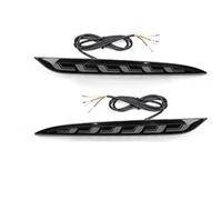 Ggwqoops Rear Reflector Bumper Light For Tesla For Model 3 Y 2017-2023 Auto Exterior Parts Rear Bumper LED Fog Lights Streamer Turn Signal Lamps Tail(Mod*elY A*8 Black)