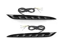 Ggwqoops Rear Reflector Bumper Light For Tesla For Model 3 Y 2017-2023 Auto Exterior Parts Rear Bumper LED Fog Lights Streamer Turn Signal Lamps Tail(Mod*el3 A*8 Black)