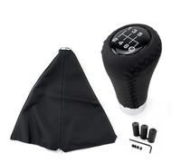 Ggwqoops Shift Lever Knob Universal Car Gear Shift Knob Gear Stick + Boot Set 5/6 Speed Manual Shifter Lever Black Red Line Stitche PU Leather Car Gear Stick Knob(6 Speed Black Lin)