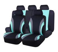 Ggwqoops Sports Style Full Set Polyester Fabric Car Seat Covers Car Seat Protector Universal Fit Most Cars SUVs Car Seat Covers(Black green)