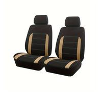Ggwqoops Sports Universal Polyester Car Seat Cover Set Fit Most Plain Fabric Bicolor Stylish Accessories Seat Protector Car Seat Covers(Type C Beige 2 Seat)