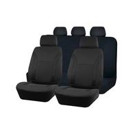 Ggwqoops Sports Universal Polyester Car Seat Cover Set Fit Most Plain Fabric Bicolor Stylish Accessories Seat Protector Car Seat Covers(TypeA Black 5 seat)