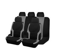 Ggwqoops Sports Universal Polyester Car Seat Cover Set Fit Most Plain Fabric Bicolor Stylish Accessories Seat Protector Car Seat Covers(TypeB Grey 5 seat)