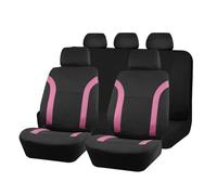 Ggwqoops Sports Universal Polyester Car Seat Cover Set Fit Most Plain Fabric Bicolor Stylish Accessories Seat Protector Car Seat Covers(Type A Pink 5 Seat)