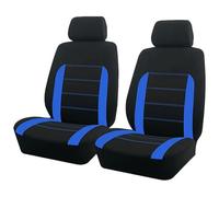 Ggwqoops Sports Universal Polyester Car Seat Cover Set Fit Most Plain Fabric Bicolor Stylish Accessories Seat Protector Car Seat Covers(Type C Blue 2 Seat)
