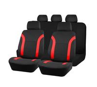 Ggwqoops Sports Universal Polyester Car Seat Cover Set Fit Most Plain Fabric Bicolor Stylish Accessories Seat Protector Car Seat Covers(Type A Red 5 Seat)