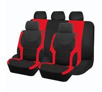 Ggwqoops Sports Universal Polyester Car Seat Cover Set Fit Most Plain Fabric Bicolor Stylish Accessories Seat Protector Car Seat Covers(TypeB Red 5 Seat)