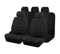 Ggwqoops Sports Universal Polyester Car Seat Cover Set Fit Most Plain Fabric Bicolor Stylish Accessories Seat Protector Car Seat Covers(Type C Black 5 Seat)