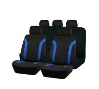 Ggwqoops Sports Universal Polyester Car Seat Cover Set Fit Most Plain Fabric Bicolor Stylish Accessories Seat Protector Car Seat Covers(TypeA Blue 5 seat)