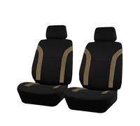 Ggwqoops Sports Universal Polyester Car Seat Cover Set Fit Most Plain Fabric Bicolor Stylish Accessories Seat Protector Car Seat Covers(TypeA Beige 2 Seat)