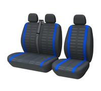 Ggwqoops Universal 3D Stripe Seat Covers Fits Most Vans Trucks 2+1 For Single Driver And Passenger Seat Cover Car Seat Covers(Blue)