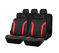 Ggwqoops Universal Breathable Car Seat Covers Air Mesh Fabric Splicing With Polyester Fabric Fit For Most Suv Accessories Interior Car Seat Covers(Red 5 seat)