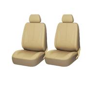 Ggwqoops Universal Car Seat Cushion Protection PU Leather Seat Cover Pad Comfortable Auto Chair Mat Four Seasons Interior Accessories Car Seat Covers(Beige 4 sets)