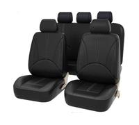 Ggwqoops Universal Car Seat Cushion Protection PU Leather Seat Cover Pad Comfortable Auto Chair Mat Four Seasons Interior Accessories Car Seat Covers(Black 9 sets)