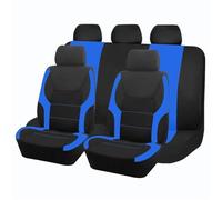 Ggwqoops Universal Polyester Car Seat Cover Set Fit Most Plain Fabric Bicolor Stylish Accessories Seat Protector Car Seat Covers(TypeB Blue 5 Seat)