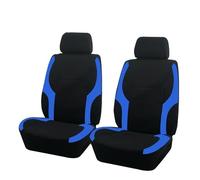 Ggwqoops Universal Polyester Car Seat Cover Set Fit Most Plain Fabric Bicolor Stylish Accessories Seat Protector Car Seat Covers(TypeB Blue 2 Seat)