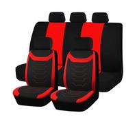 Ggwqoops Universal Size Concave Embroidery Car Seat Covers Fit For Most Cars SUV Truck Accessories Interior With Airbag Compatible Car Seat Covers(Red)