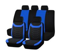Ggwqoops Universal Size Concave Embroidery Car Seat Covers Fit For Most Cars SUV Truck Accessories Interior With Airbag Compatible Car Seat Covers(Blue)