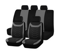 Ggwqoops Universal Size Concave Embroidery Car Seat Covers Fit For Most Cars SUV Truck Accessories Interior With Airbag Compatible Car Seat Covers(Gray)