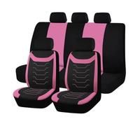 Ggwqoops Universal Size Concave Embroidery Car Seat Covers Fit For Most Cars SUV Truck Accessories Interior With Airbag Compatible Car Seat Covers(Pink)
