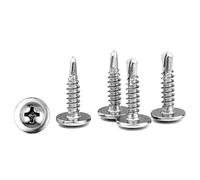 GGXZHT 110PCS Wafer Head Self Tapping Screws M4.2 x 19mm - 410 Stainless Steel Modified Truss Head Self Drilling Screws for Sheet Metal, Wood, Plastic in DIY, Joinery, Carpentry Projects