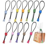 GGXZHT Food Bag Clips for Food Storage - 12 Adjustable Reusable Freezer Clips for Snack Sealing, Kitchen Organisation - Plastic Sealable Clips for Frozen peas&Sandwich Bag (Round 20CM)
