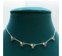 GGYTMQL 1.5 carat colored moissanite necklaces for women friend wedding 925 sterling silve chain jewelry