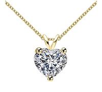 GGYTMQL 1 carat heart moissanite pendant necklace for women 100% 925 sterling silver sparkling wedding party fine jewelry