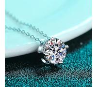 GGYTMQL 1 Carat moissanite Pendant Necklace for Women Party 925 Sterling Silver Diamond Chain Necklaces