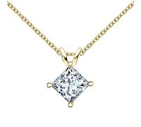 GGYTMQL 1 carat square moissanite 100% 925 sterling silver pendant necklace for women sparkling wedding party fine jewelry
