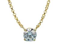 GGYTMQL 1 ct d vvs1 Round Diamond with moissanite Pendant Necklace for Women wed Engagement Gifts