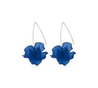 GGYTMQL 1 pair of design colorful resin flower long bohemian handmade petal pendant women's earrings