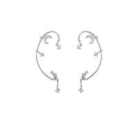 GGYTMQL 1 piece sweet zircon moon star women's jewelry non-pierced ear cuff earrings