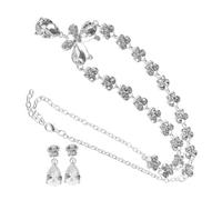 GGYTMQL 1 Set Elegant Rhinestone Butterfly Pendant Necklace and Earring for Women Jewelry for Weddings Birthdays and Parties Eye Catching Accessory