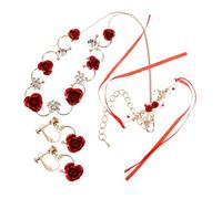 GGYTMQL 1 Set Elegant Wedding Jewelry for Women Rhinestone Necklace Earrings Wrist Band with Design Bridal Accessory for Ceremonies Formal Events