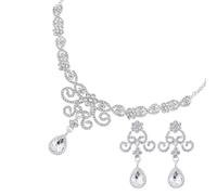 GGYTMQL 1 Set Women Jewelry Rhinestone Necklace and Earrings for Weddings Birthdays and Special Occasions Elegant present for Bride