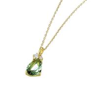 GGYTMQL 10 * 10mm Crystal Pendant Necklace for Women Style Blue Green Yellow Colorful amethyste Citrine Gifts Jewelry