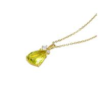 GGYTMQL 10 * 10mm Crystal Pendant Necklace for Women Style Blue Green Yellow Colorful amethyste Citrine Gifts Jewelry